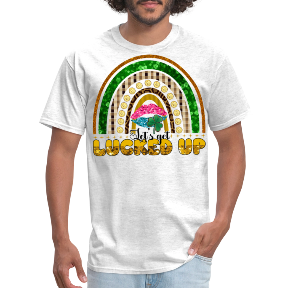 Let's Get Lucked Up Leprechaun Rainbow Lucky T-shirt - light heather gray