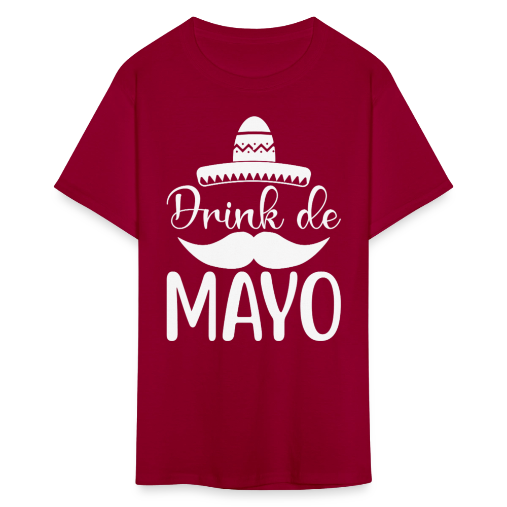 Drink De Mayo Party Shirt Cinco de Mayo Drinking T-shirt - dark red