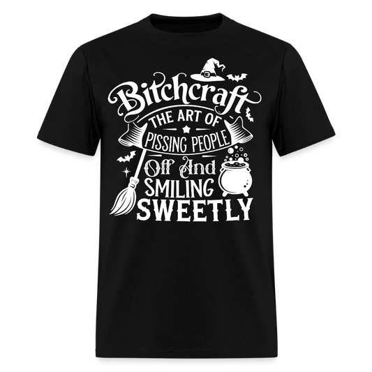 Piss People Off And Smile Sweetly Funny Witch Halloween T-Shirt - black