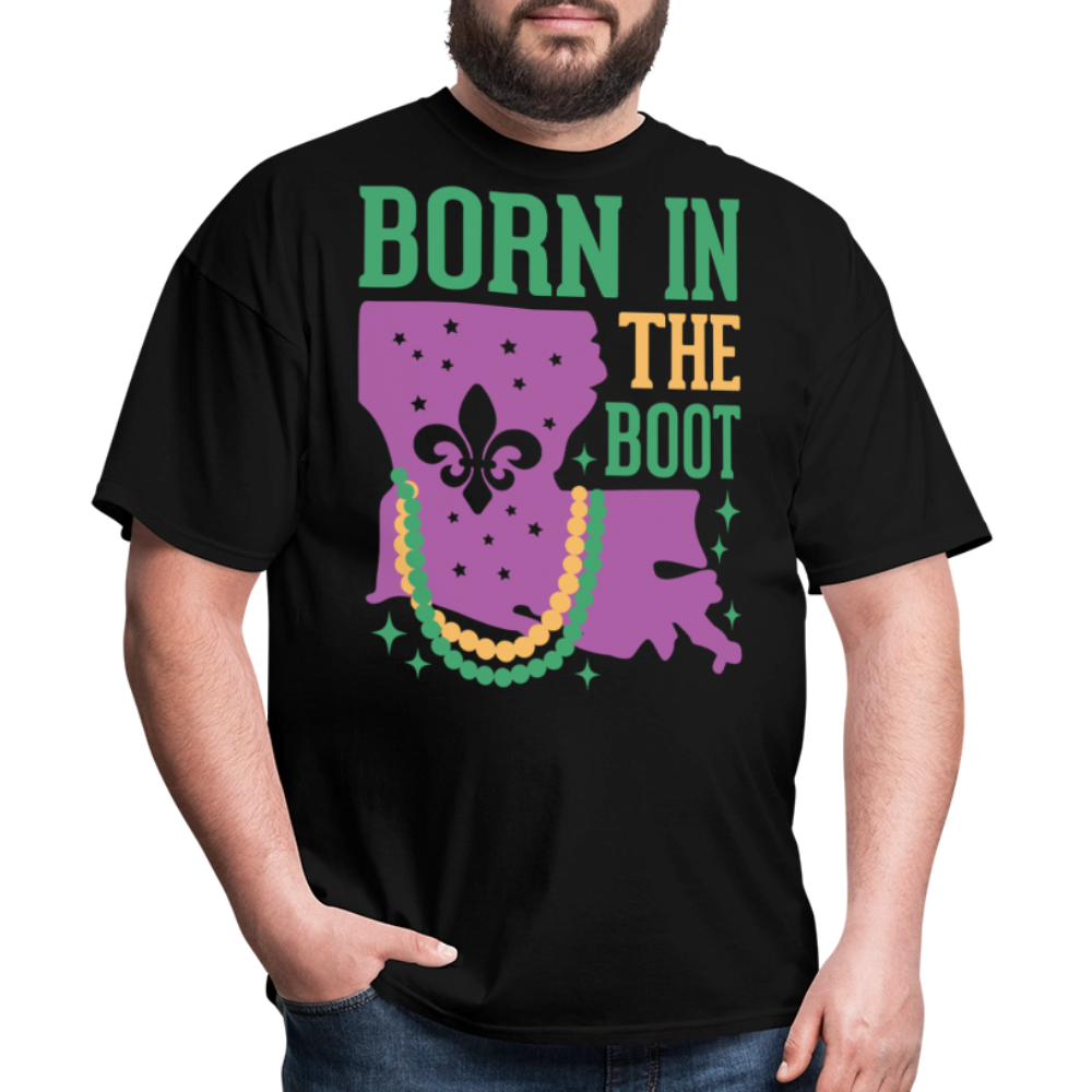 Born in the Boot Louisiana Unisex T-Shirt - black