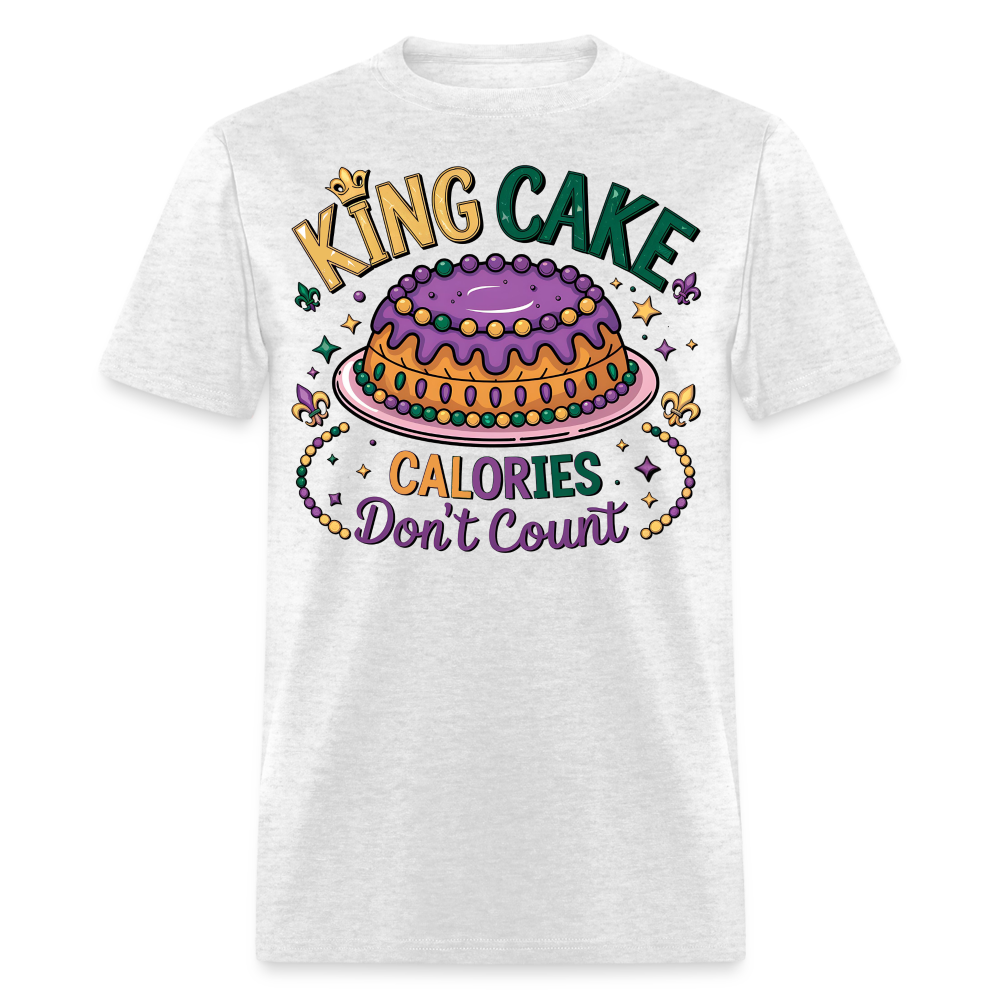 Funny King Cake Calories Don’t Count Tee Funny Mardi Gras T-shirt - light heather gray