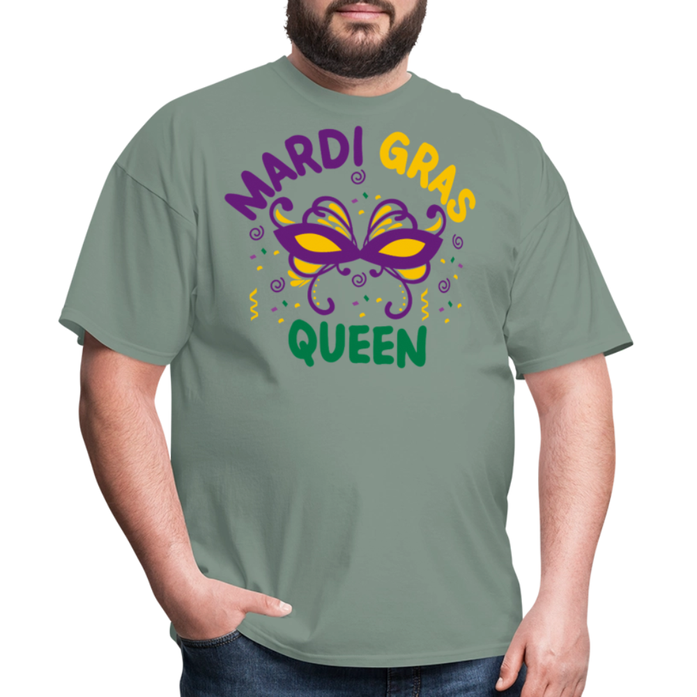 Funny Mardi Gras Shirts For Ladies Mardi Gras Queen T-shirt - sage