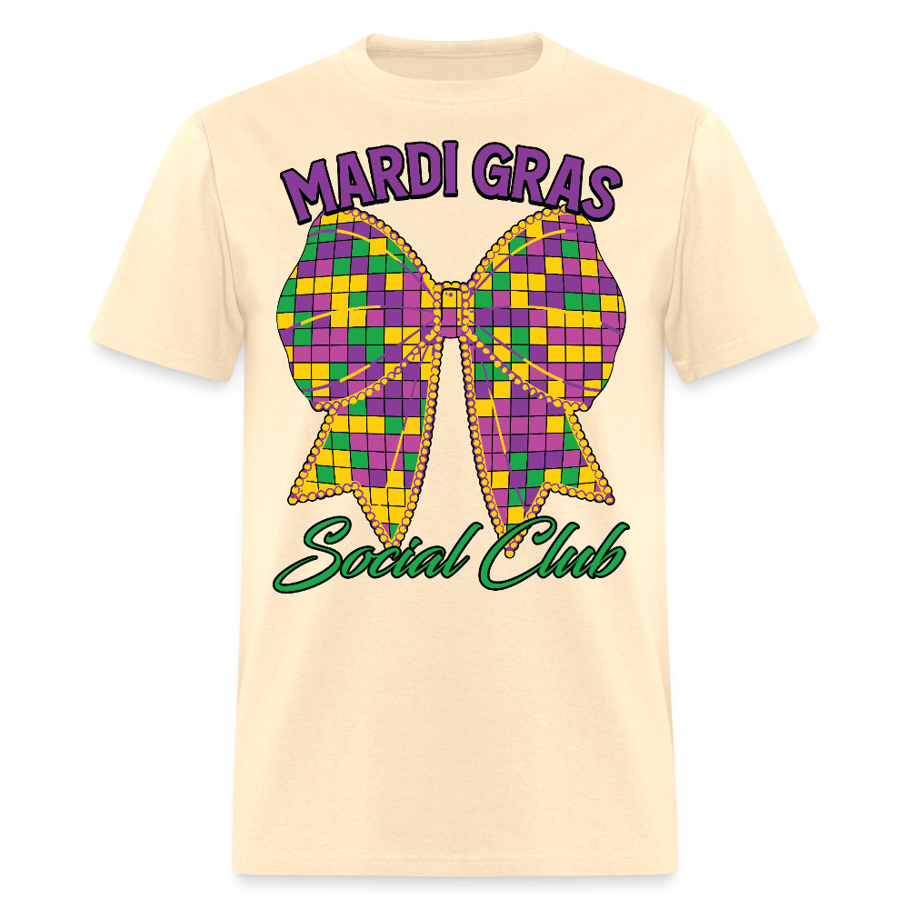 Mardi Gras Social Club Shirt For Women and Men Mardi Gras Bow T-shirt - natural