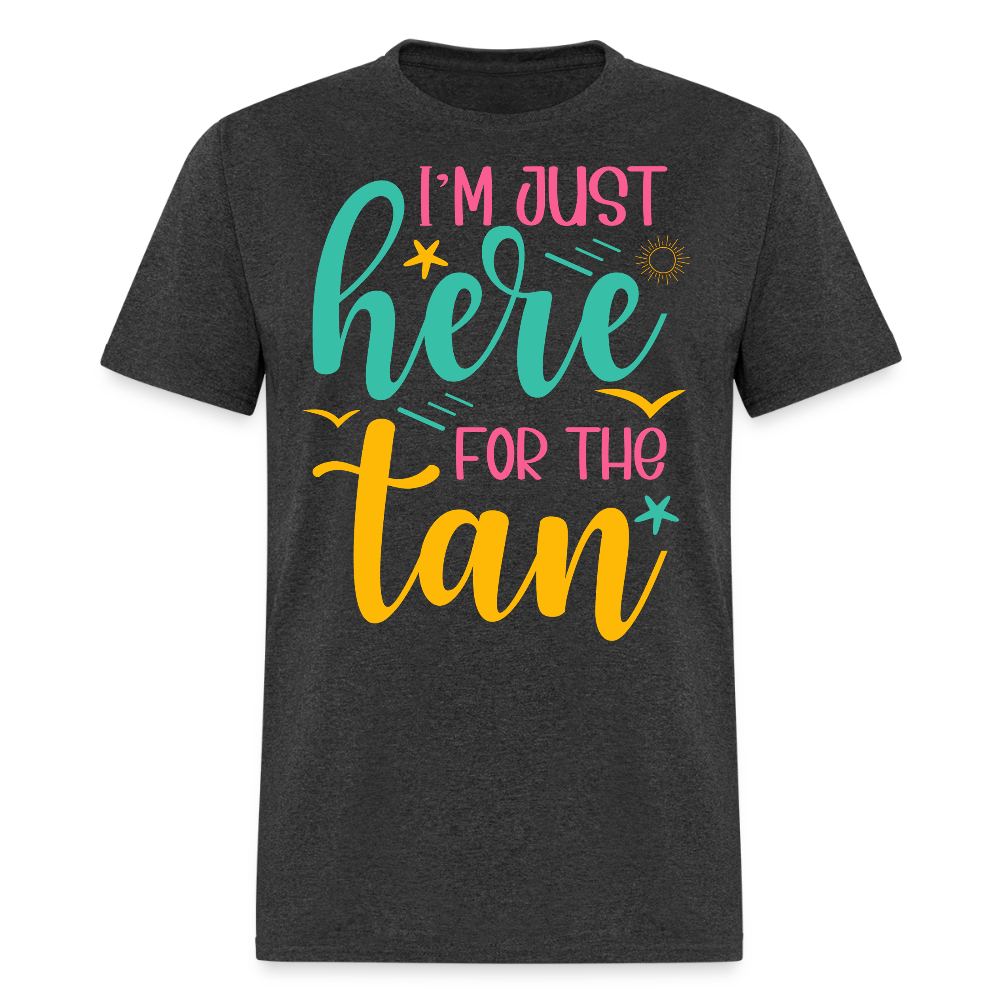 Summer Vacation Graphic Tee Sun Tanning T-shirt - heather black