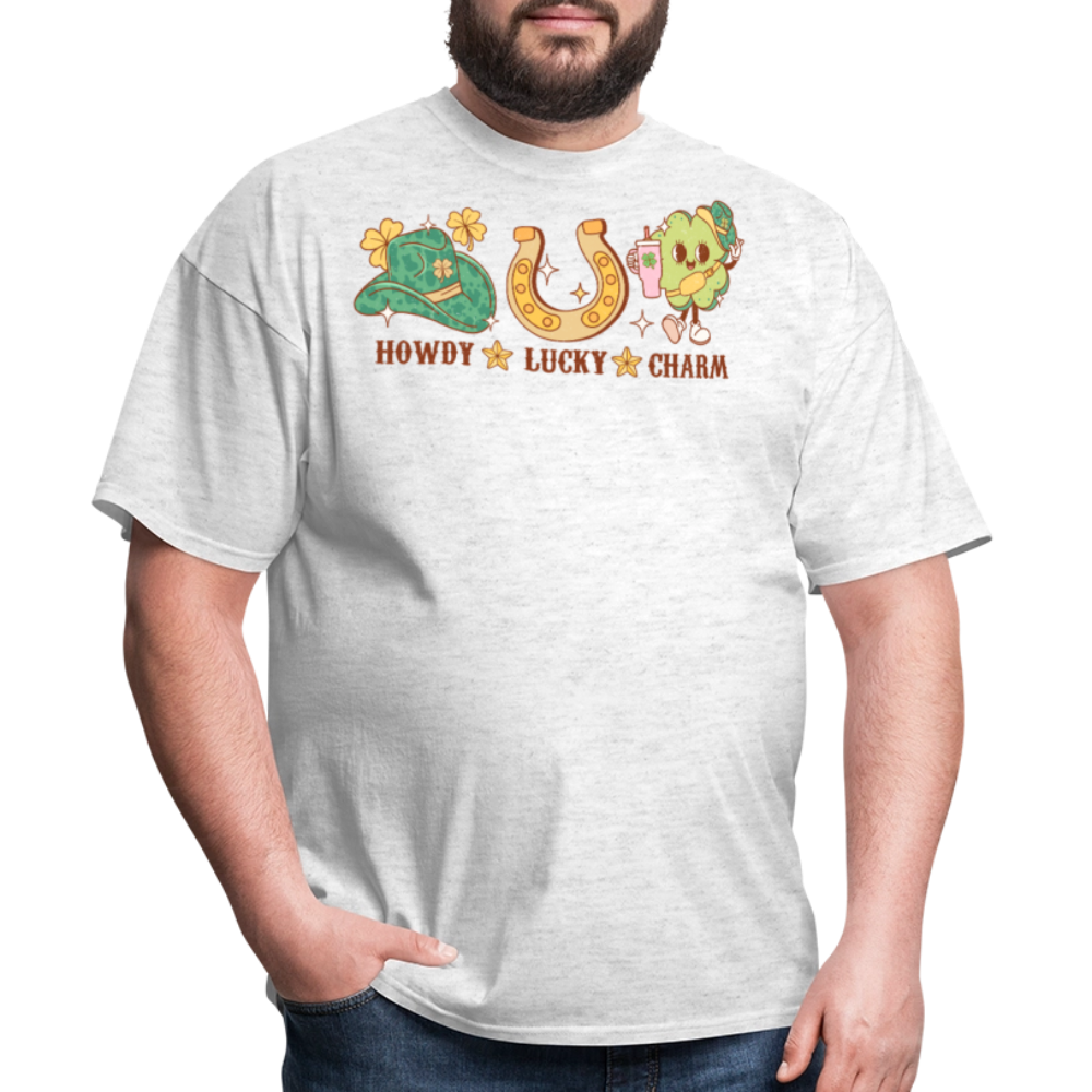 Howdy Lucky Charm St Patrick’s Graphic T-Shirt - light heather gray