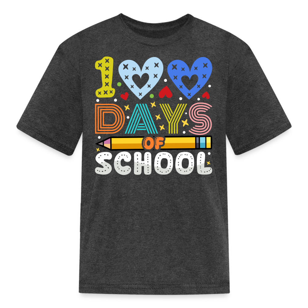 Kindergarten 100 Days Of School Shirt Students Appreciation Gifts T-Shirt - heather black