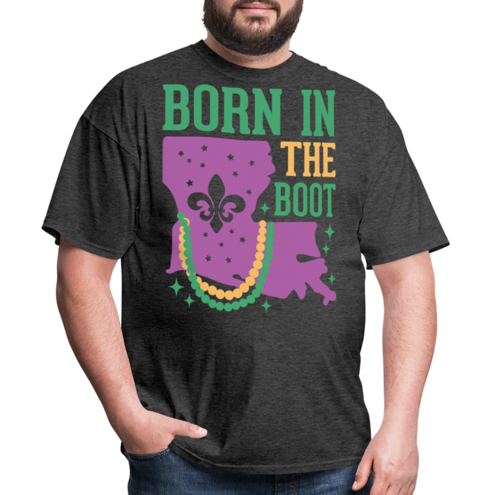 Born in the Boot Louisiana Unisex T-Shirt - heather black