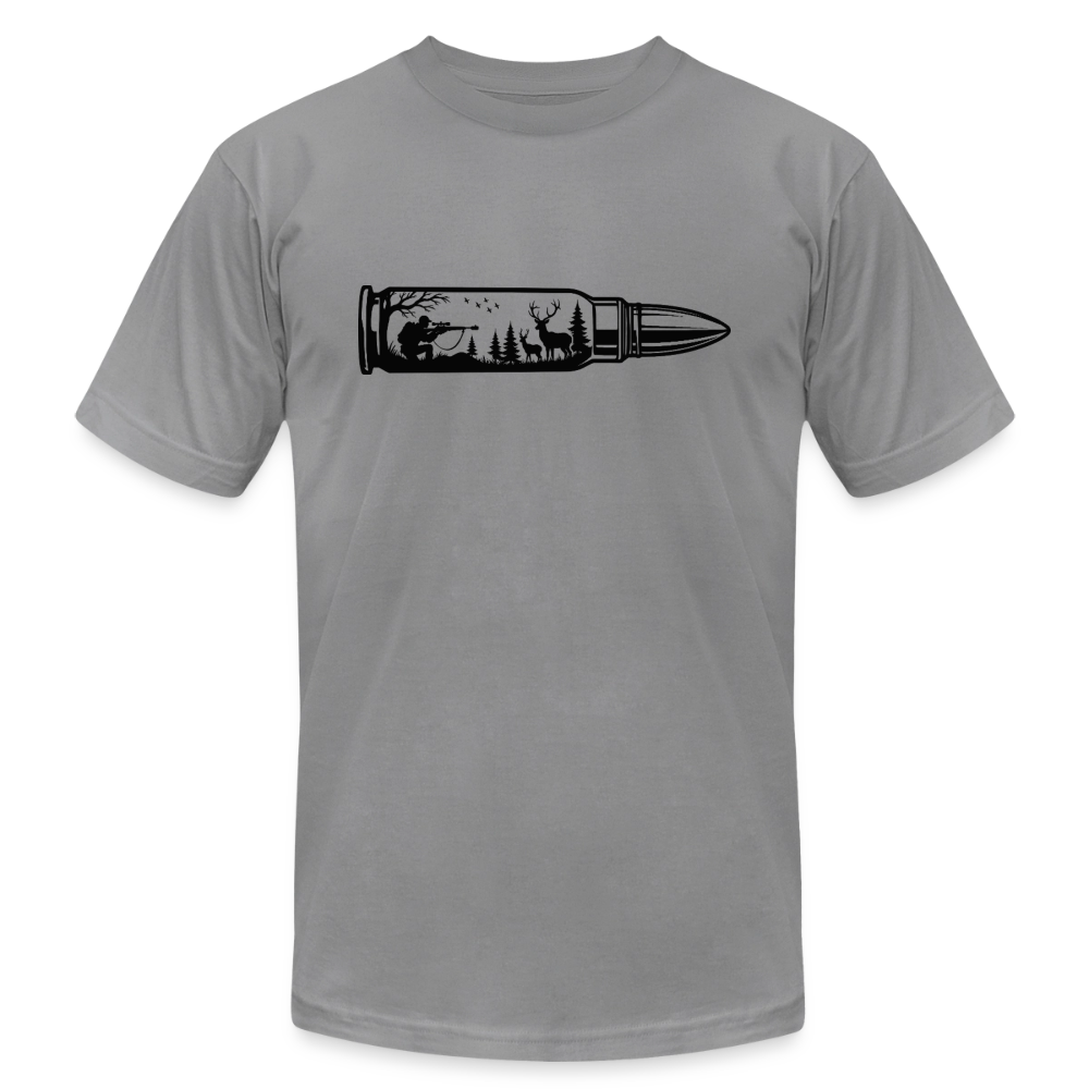 Deer Hunting Bullet T-Shirt | Bella + Canvas Unisex Tee - slate