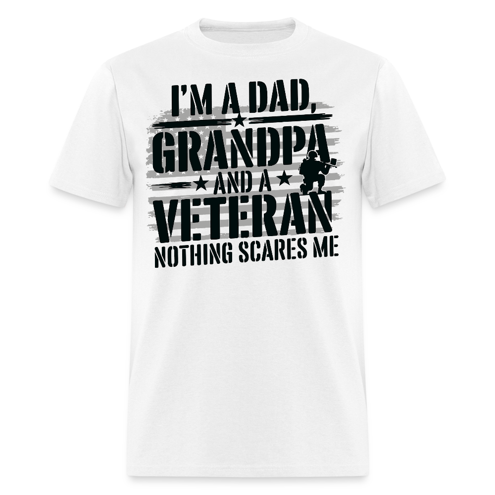 Proud Veteran Dad Patriotic Grandpa T-shirt - white
