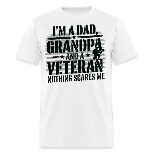 Proud Veteran Dad Patriotic Grandpa T-shirt - white