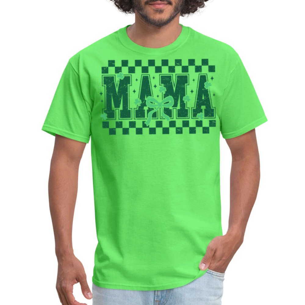 Distressed Lucky Mama Clover St. Patrick's Day Gift Tee - kiwi