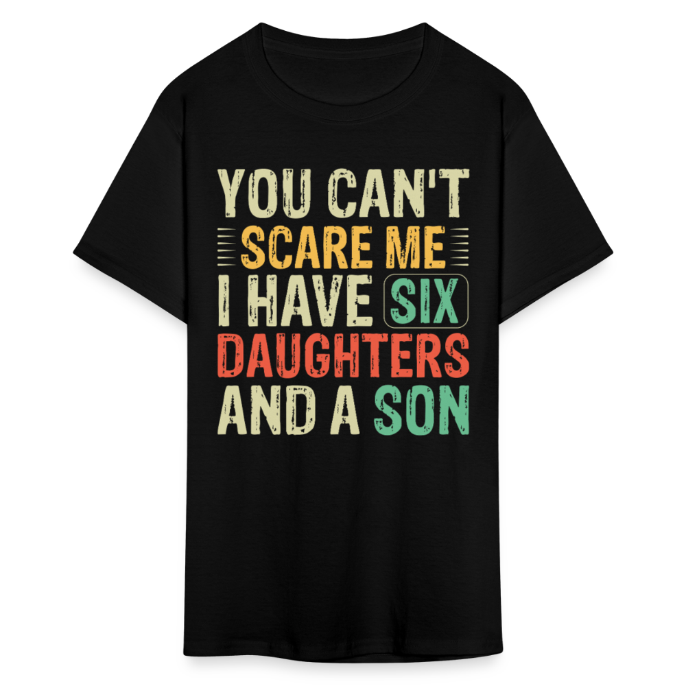 Gifts For Parents With Six Daughters And A Son Fathers Day T-shirt - black