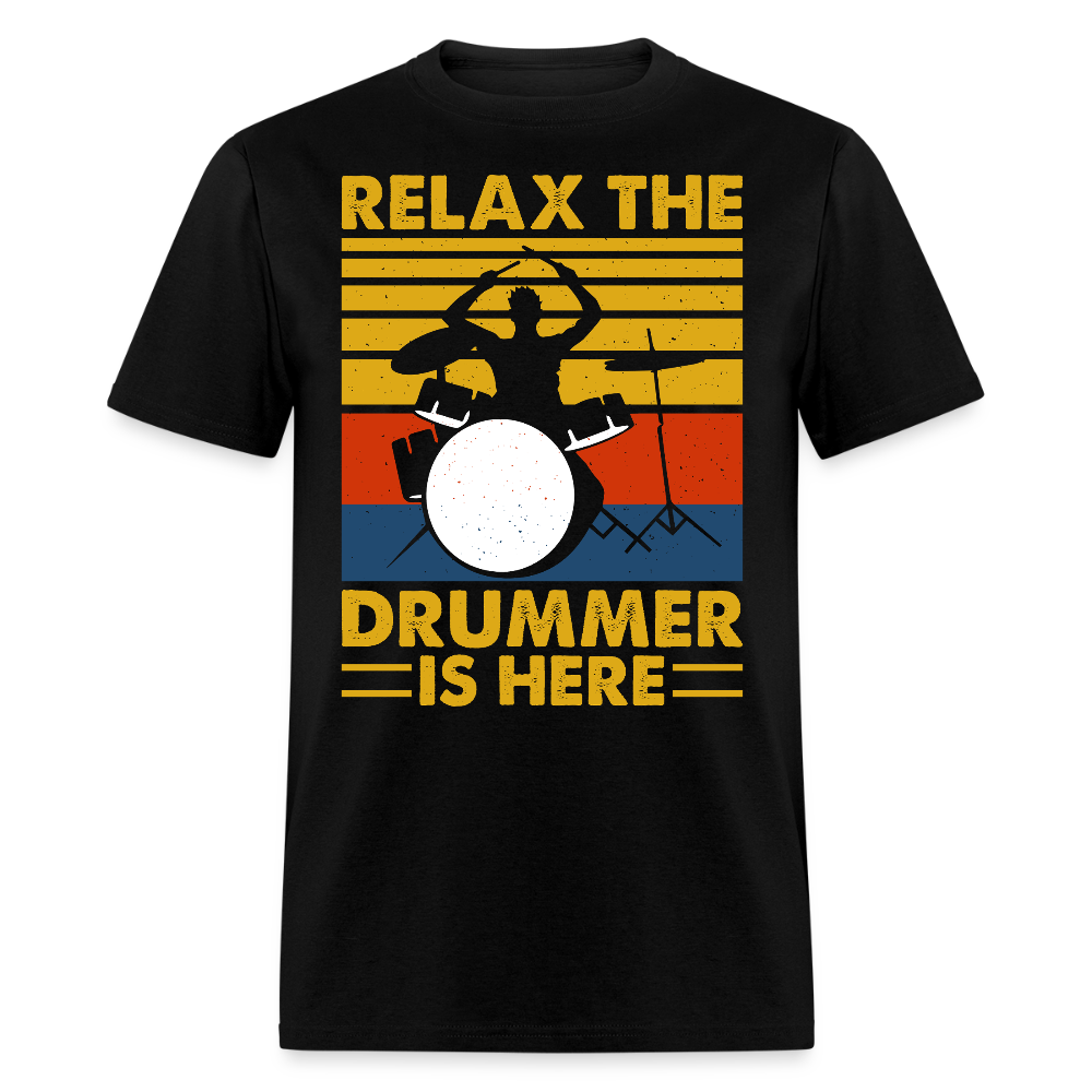 Vintage Relax The Drummer Is Here T-shirt - black
