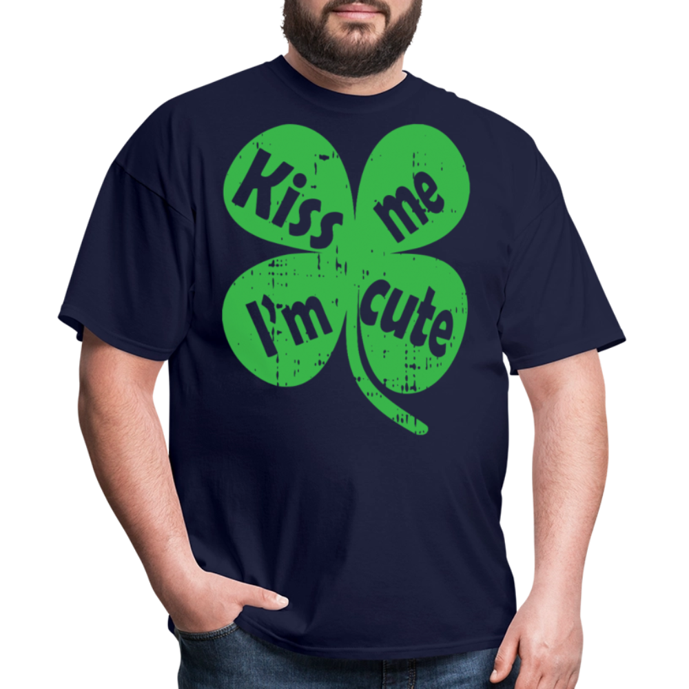 Kiss Me I’m Cute Irish Festival T-shirt - navy