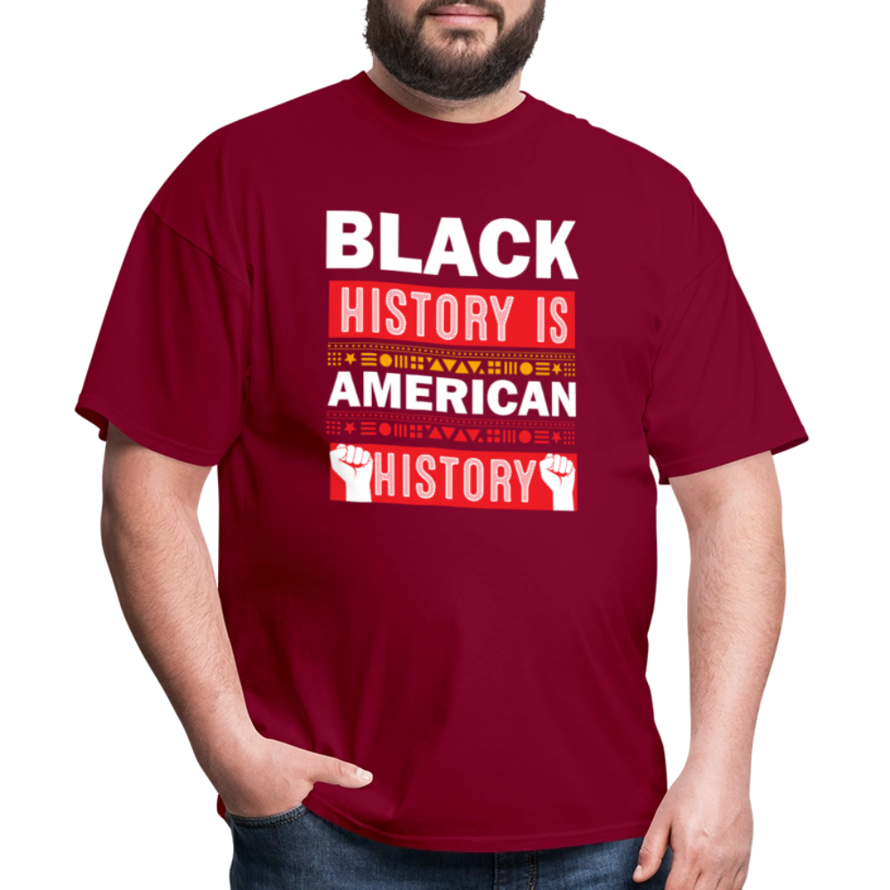 Black History Is American History Tee Unisex Black History Graphic T-shirt - burgundy