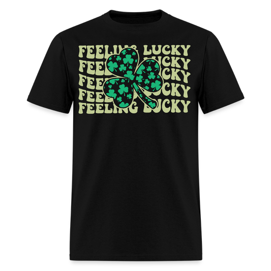 Feeling Lucky Irish Clover T-shirt - black