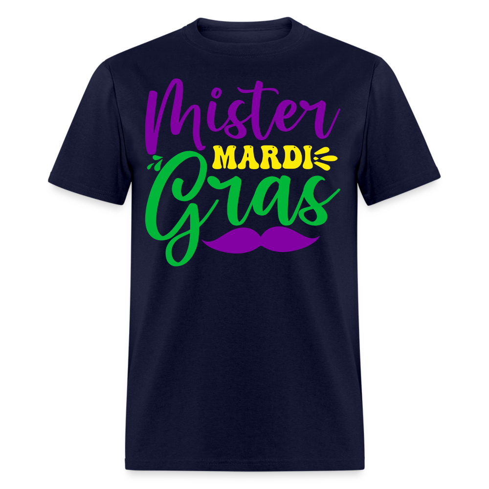 Men's Mardi Gras Graphic Tee Mister Mardi Gras Party T-Shirt - navy