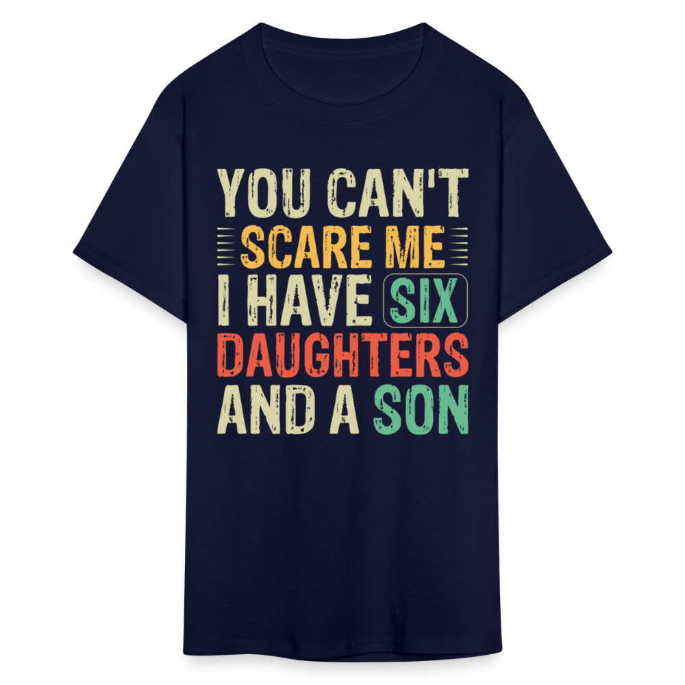 Gifts For Parents With Six Daughters And A Son Fathers Day T-shirt - navy