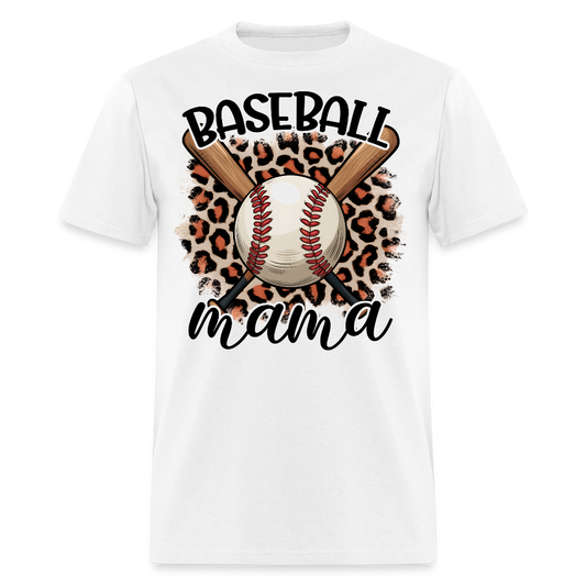 Baseball Mom Leopard Print T-Shirt - white