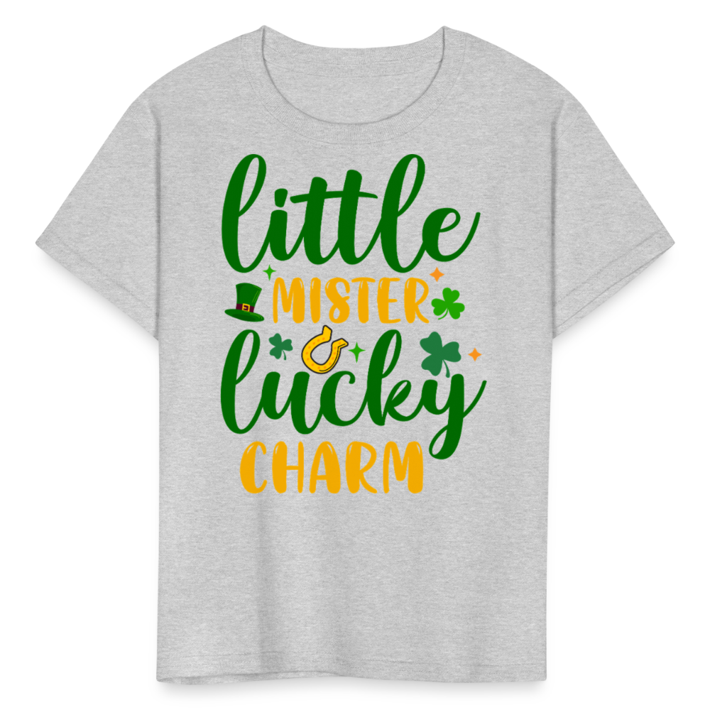 Little Mister Lucky Charm Kids T-shirt - heather gray