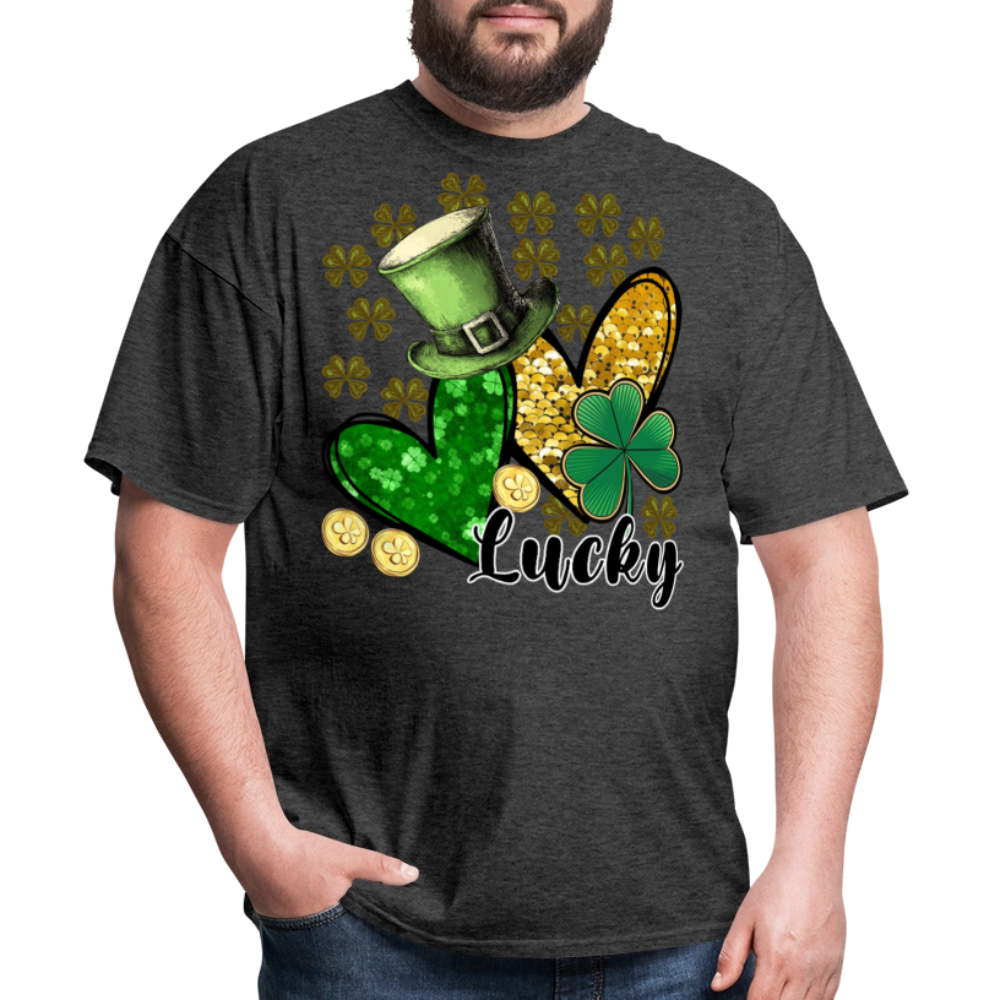 St Patrick’s Day Lucky Charm T-shirt - heather black