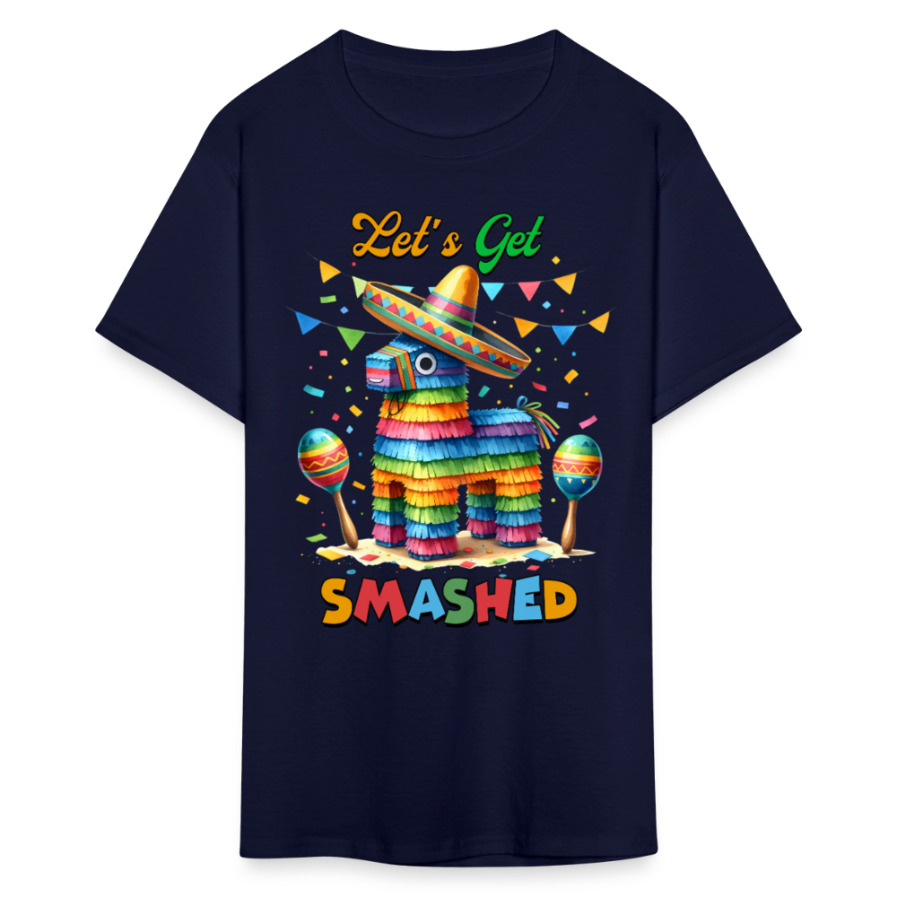 Funny Cinco De Mayo Party Shirt Let's Get Smashed Piñata T-shirt - navy