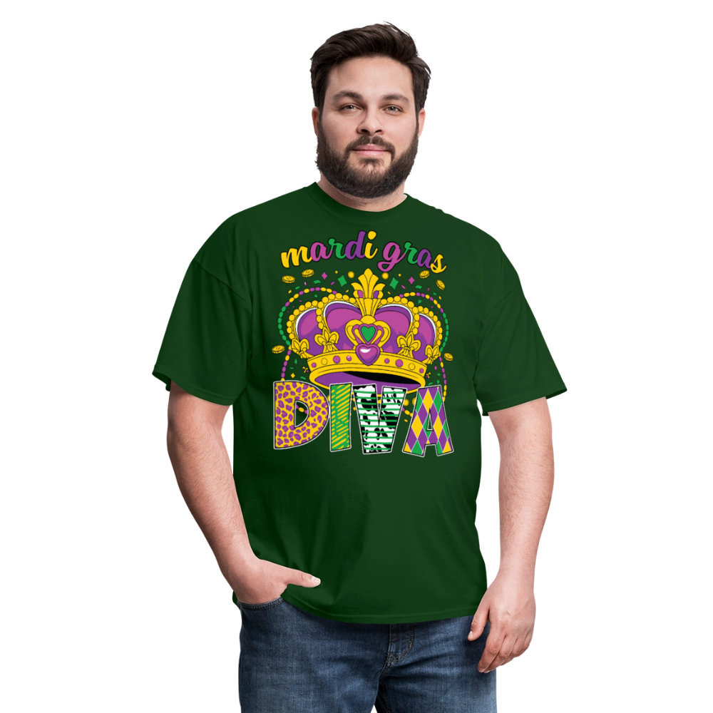 Mardi Gras Diva Shirt For Women Mardi Gras Queen T-shirt - forest green