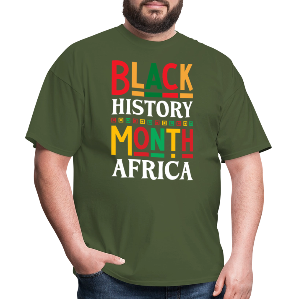 African Pride Black History Month T-shirt For Men and Women - military green