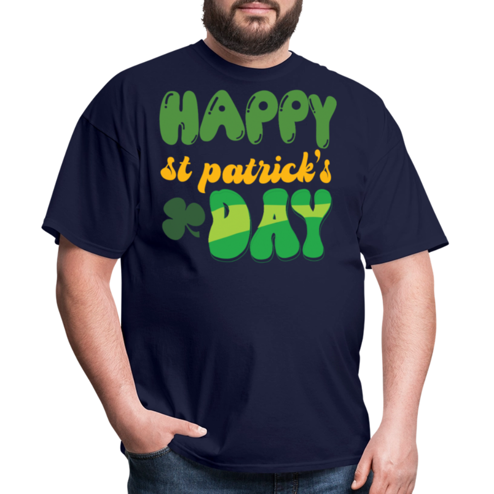 Retro-style Happy St Patrick’s Day T-shirt - navy