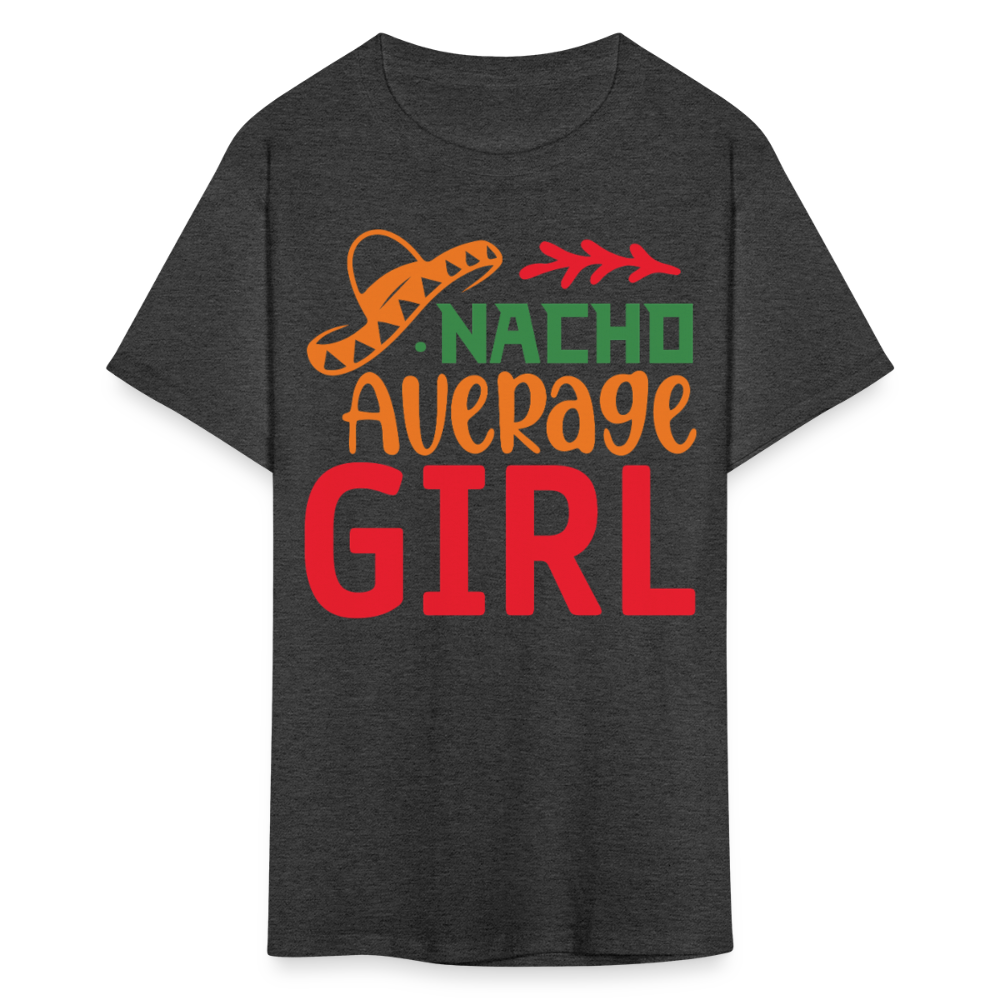 Cute Mexican Party Outfit For Her Nacho Average Girl Fiesta T-shirt - heather black