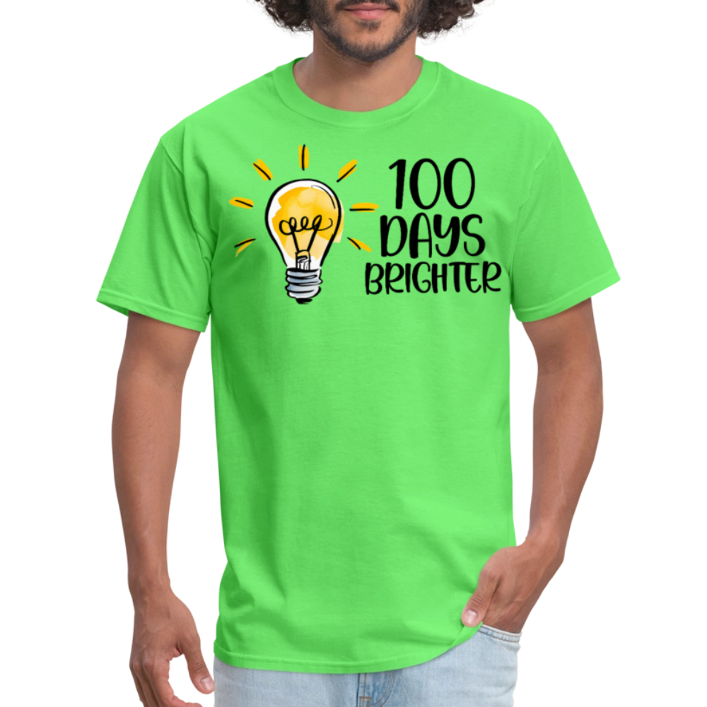 100 Days Brighter Tee for Teachers School Milestone Unisex T-Shirt - kiwi