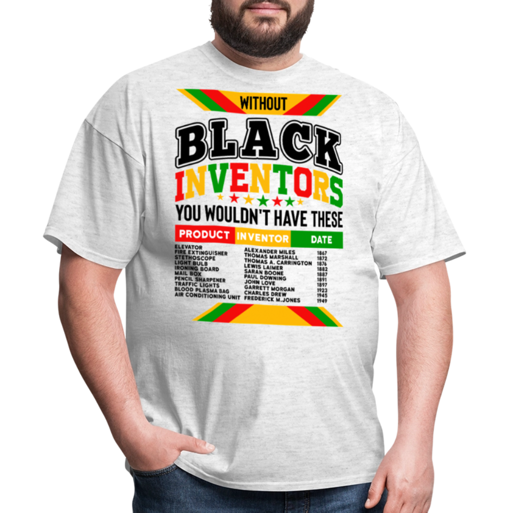 Black Inventor Tribute Graphic Tee Celebrating Black Innovators T-shirt - light heather gray