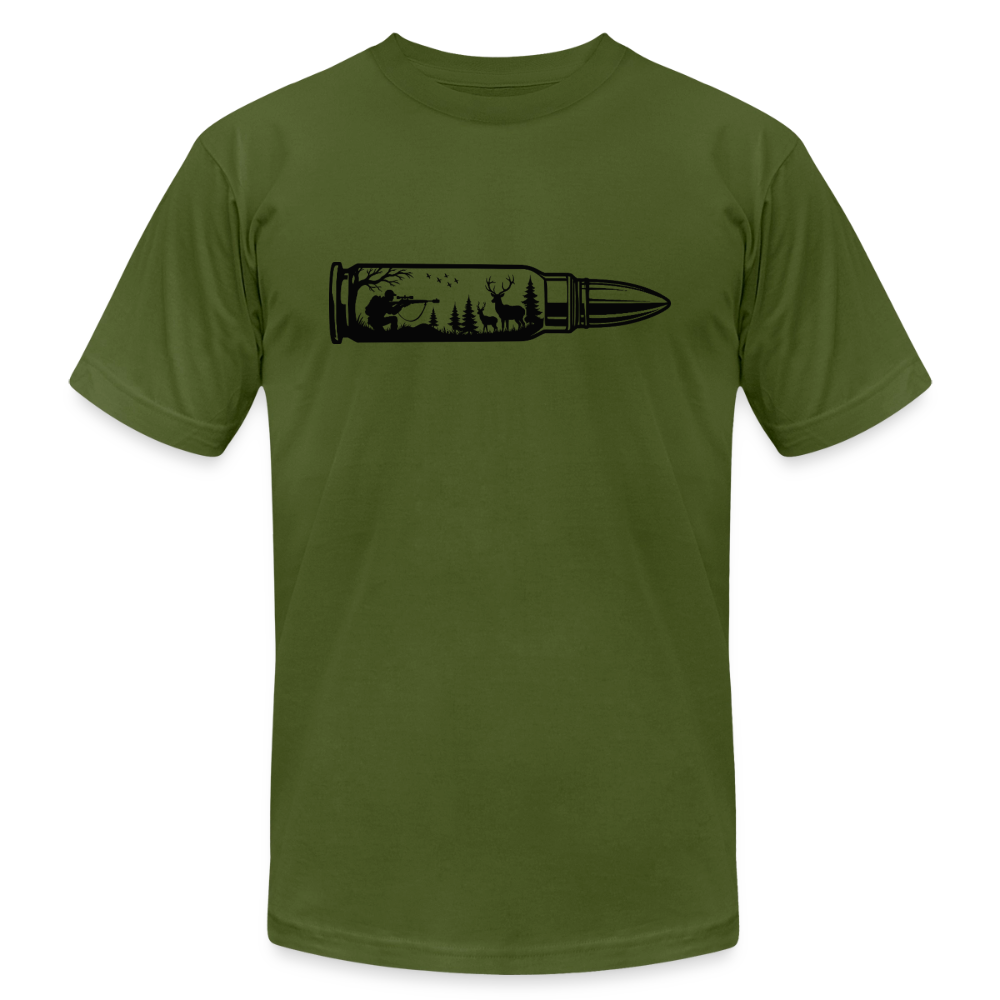 Deer Hunting Bullet T-Shirt | Bella + Canvas Unisex Tee - olive