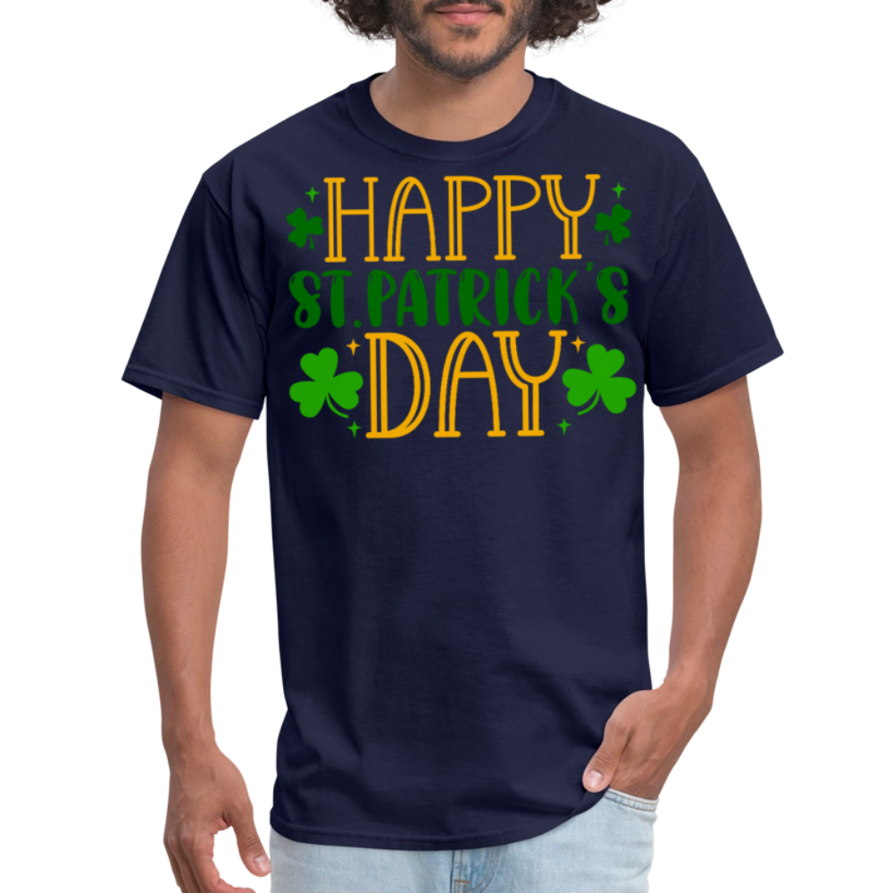 Lucky Shamrock Funny St Patrick’s Day T-shirt - navy