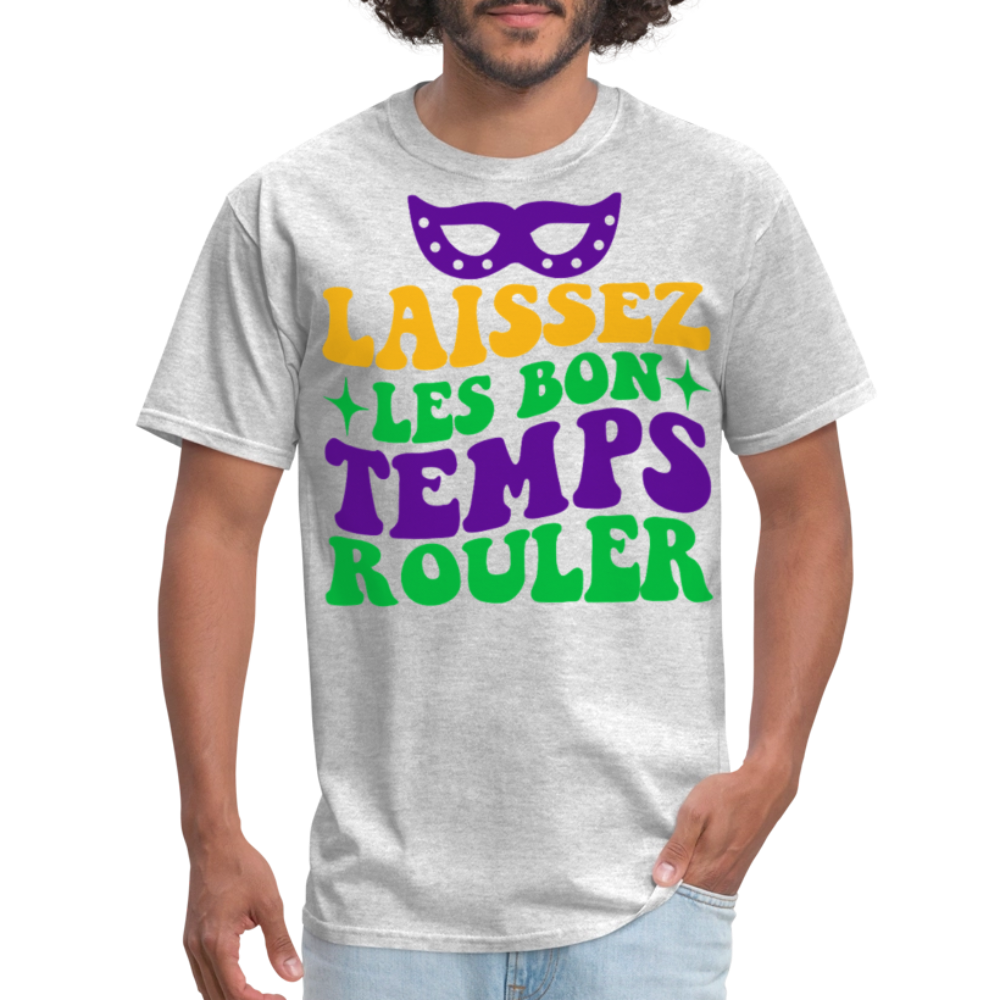 Funny Cajun French Celebration Tee Laissez Les Bon Temps Rouler T-shirt - heather gray