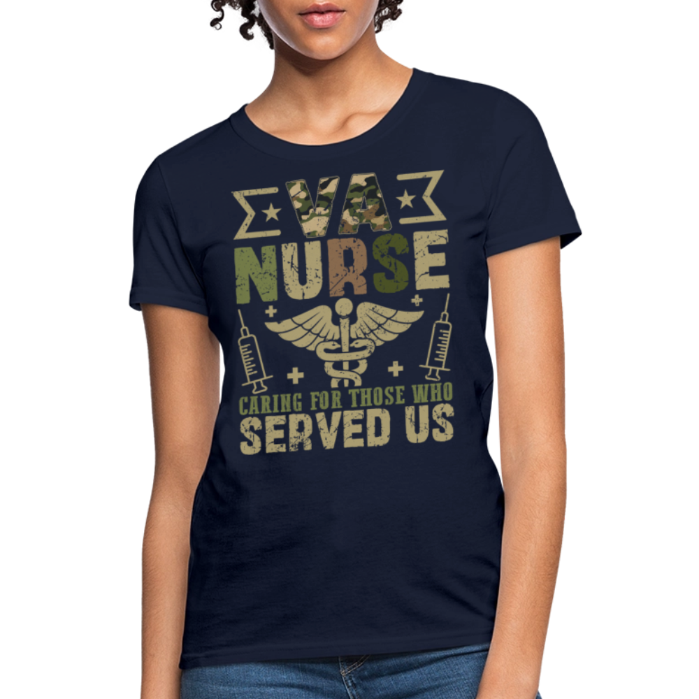VA Nurse Tee Caring For Those Who Served Us T-Shirt - navy