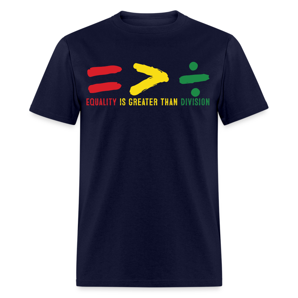 Black History Month Tee Equality Over Division T-Shirt - navy