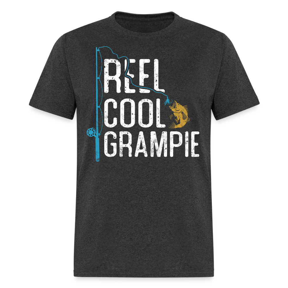 Reel Cool Grampie Tee Grandpa Fishing T-shirt - heather black