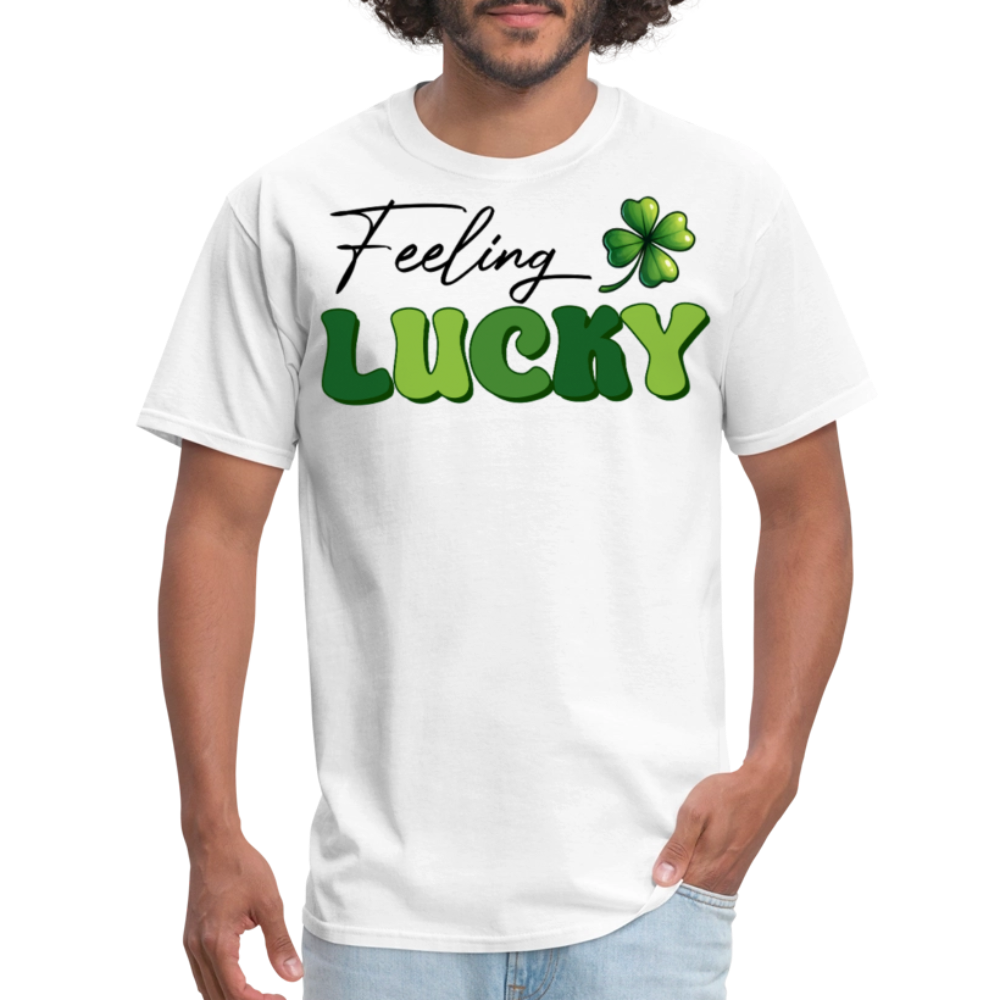 Green Four-leaf Clover Lucky Charm T-shirt - white