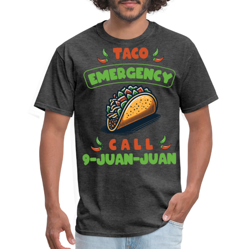 Taco emergency Call 9-juan-juan Tee Mexican Food Lover T-shirt - heather black