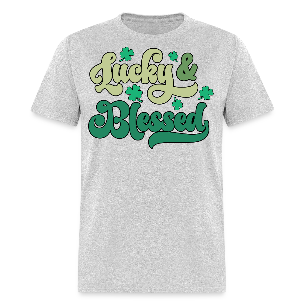 St Patrick’s Day Blessed And Lucky Irish T-shirt - heather gray