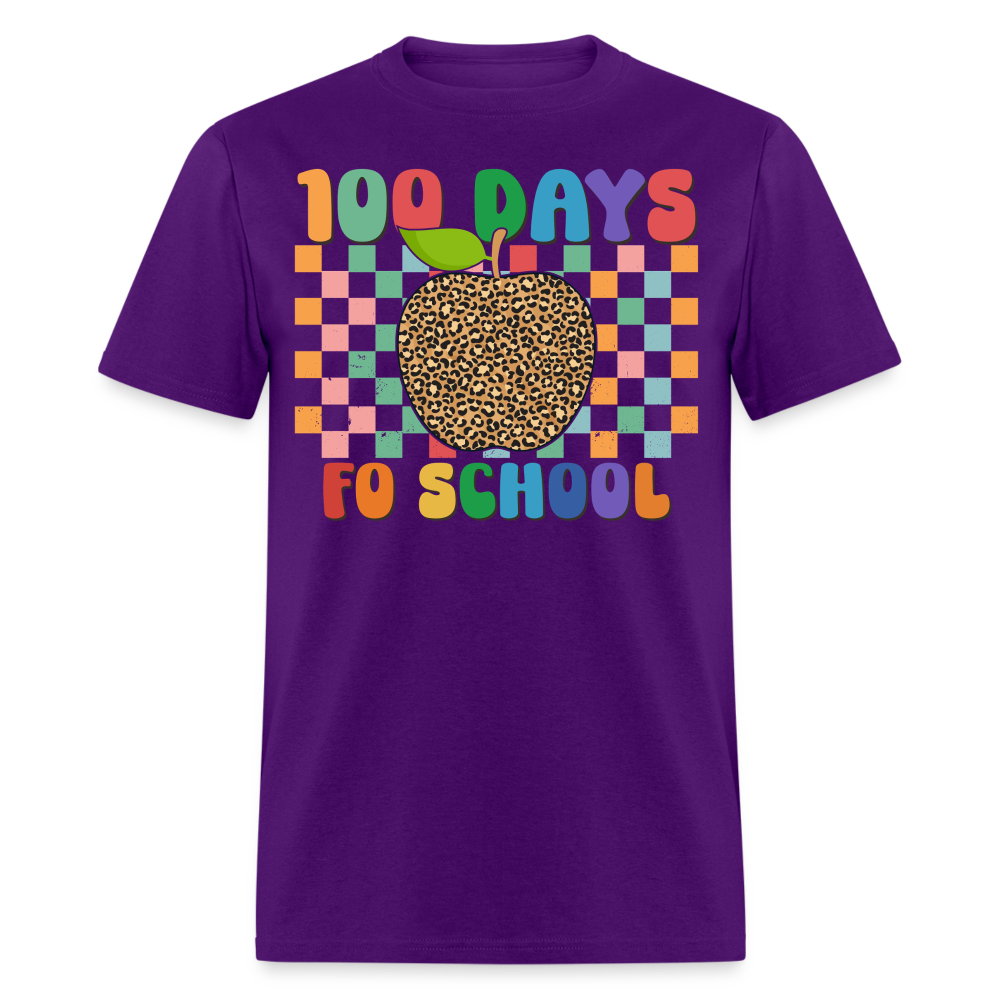 Leopard Print 100 Days of School Shirt Teacher Gifts Unisex T-shirt - purple