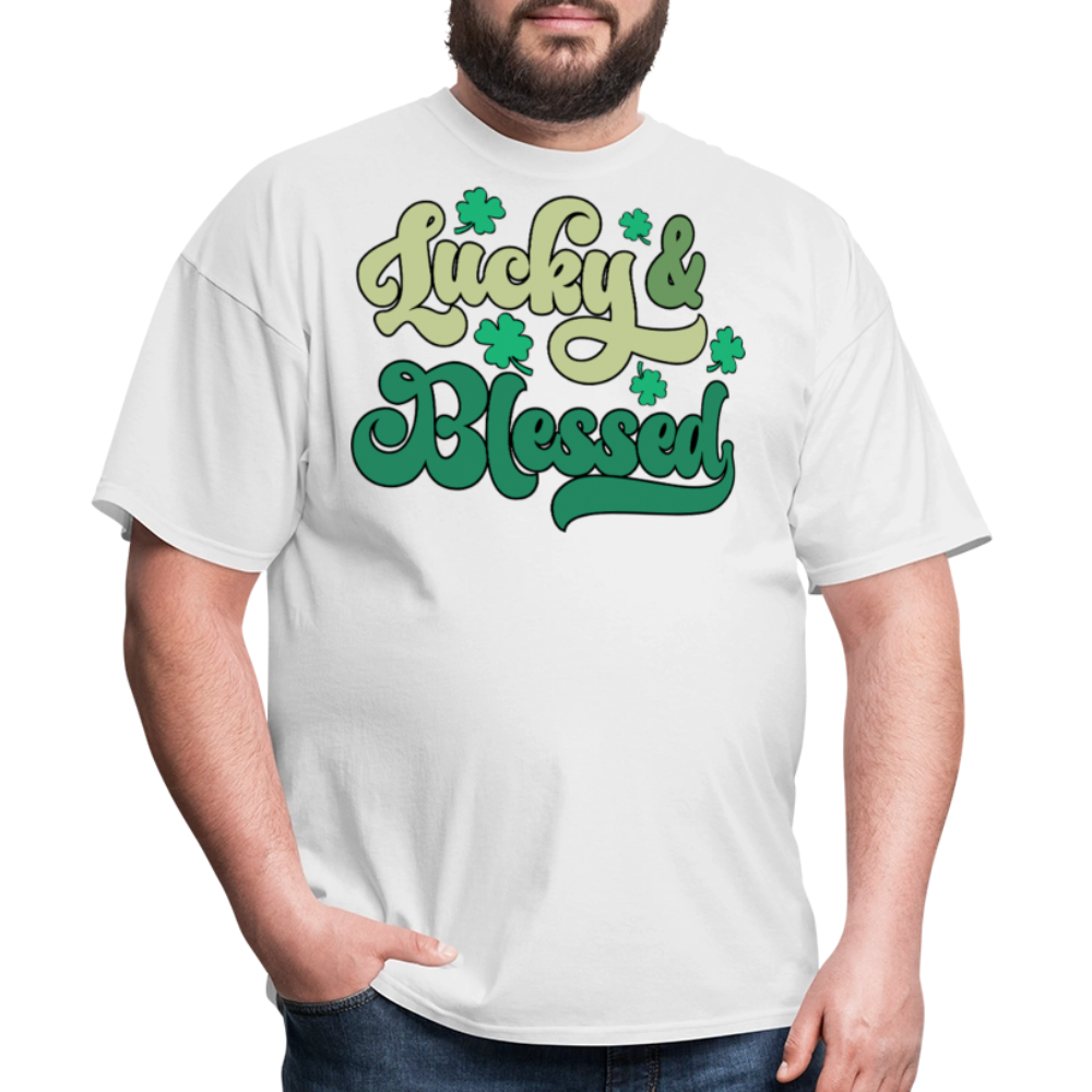 St Patrick’s Day Blessed And Lucky Irish T-shirt - white