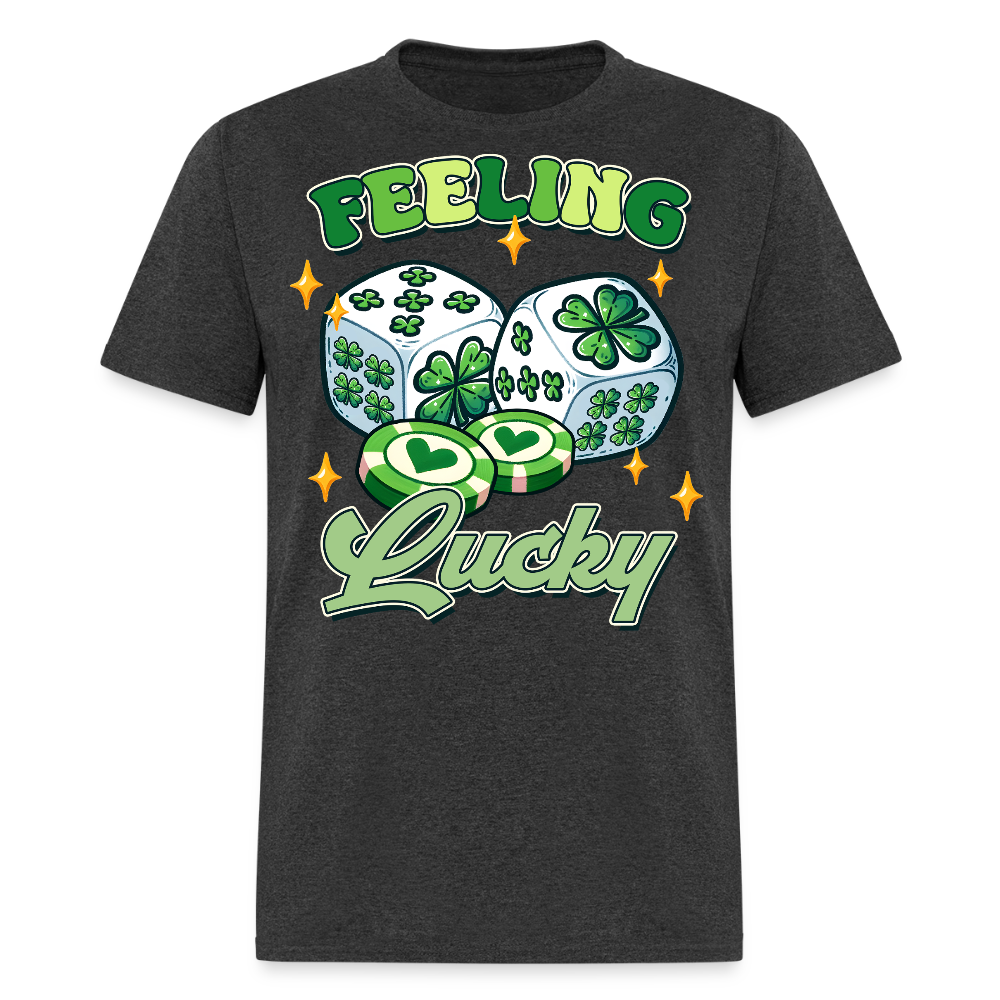 Feeling Lucky Tee For Poker And Slot Players T-shirt - heather black