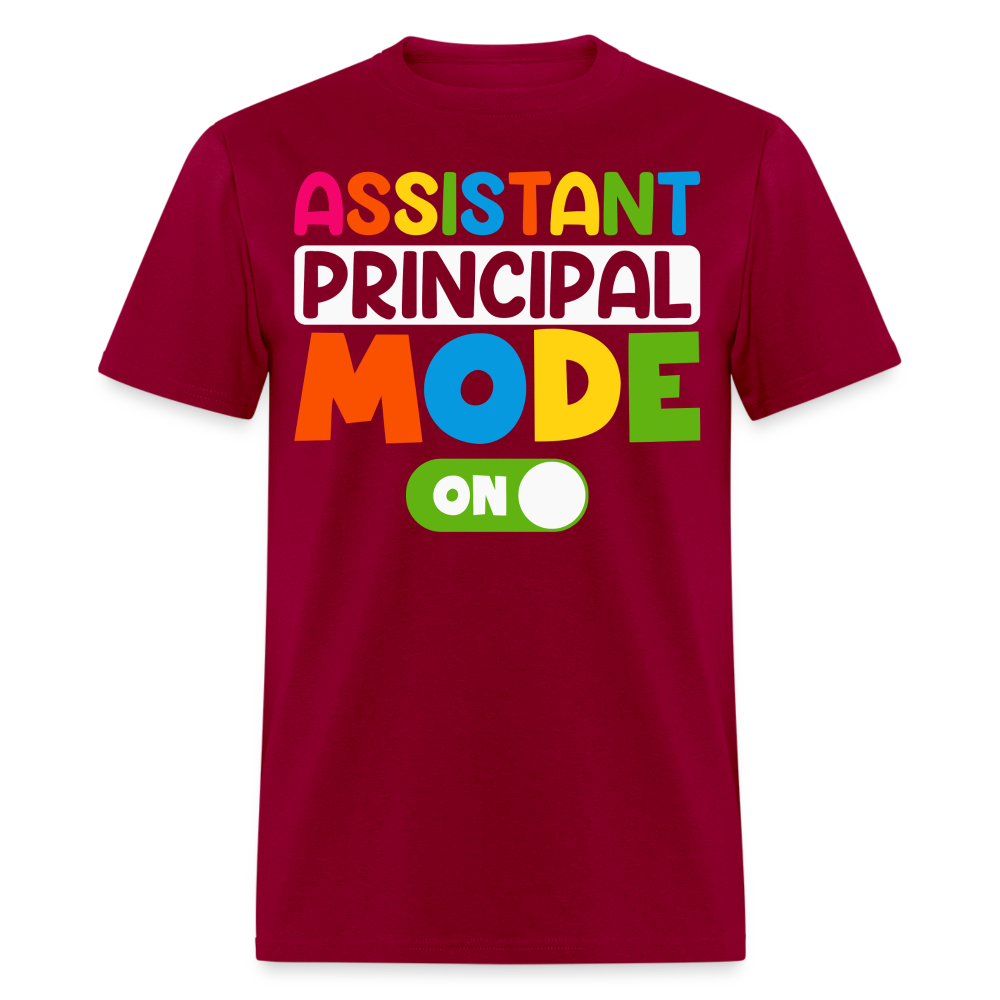 Funny Assistant Principal Shirts For Teachers Principal Mode ON T-shirt - dark red