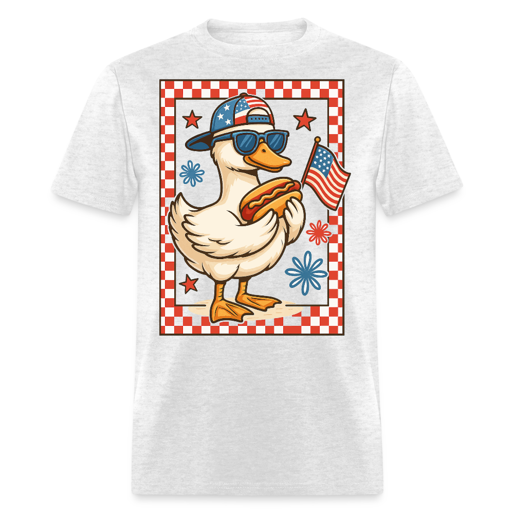 Patriotic Duck Funny Fourth Of July T-Shirt - light heather gray