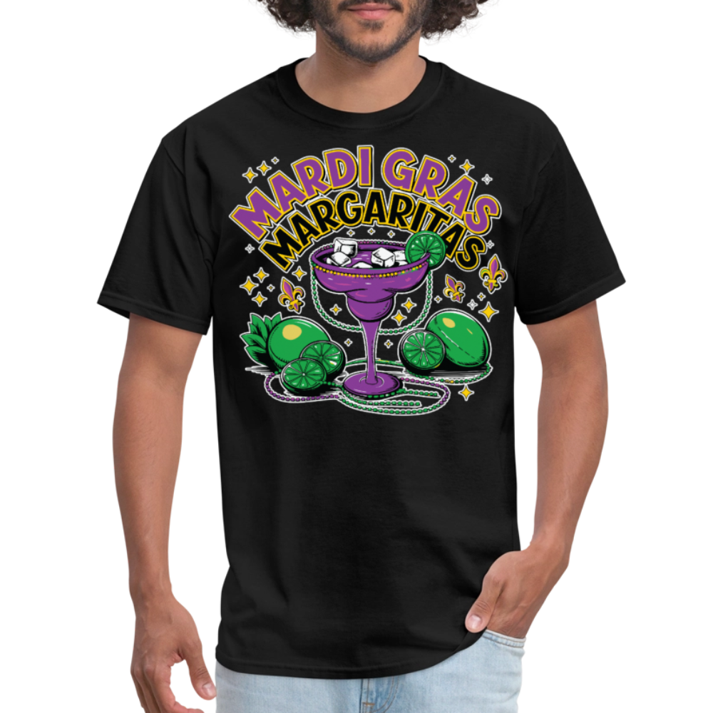 Mardi Gras Margarita Party Tee Funny Mardi Gras Drinking T-shirt - black