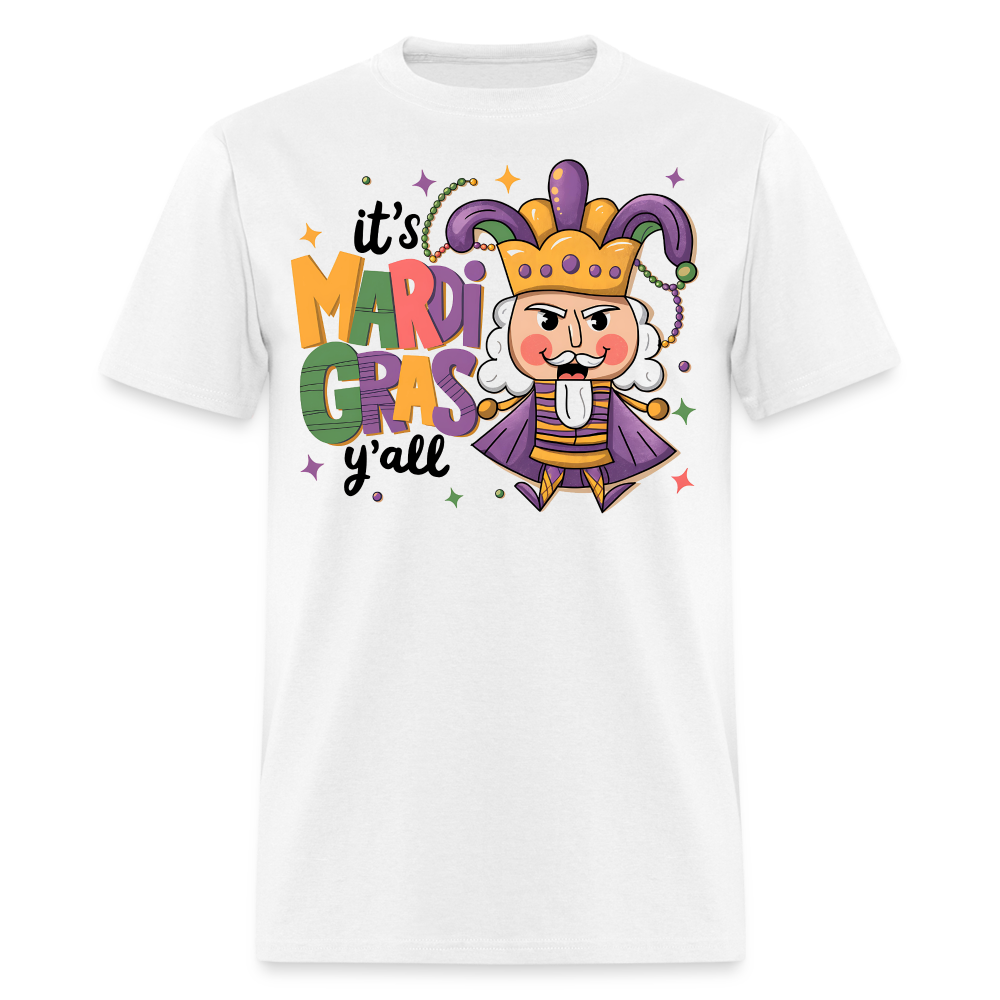 Mardi Gras Jester King Tee It's Mardi Gras Y'all T-shirt - white