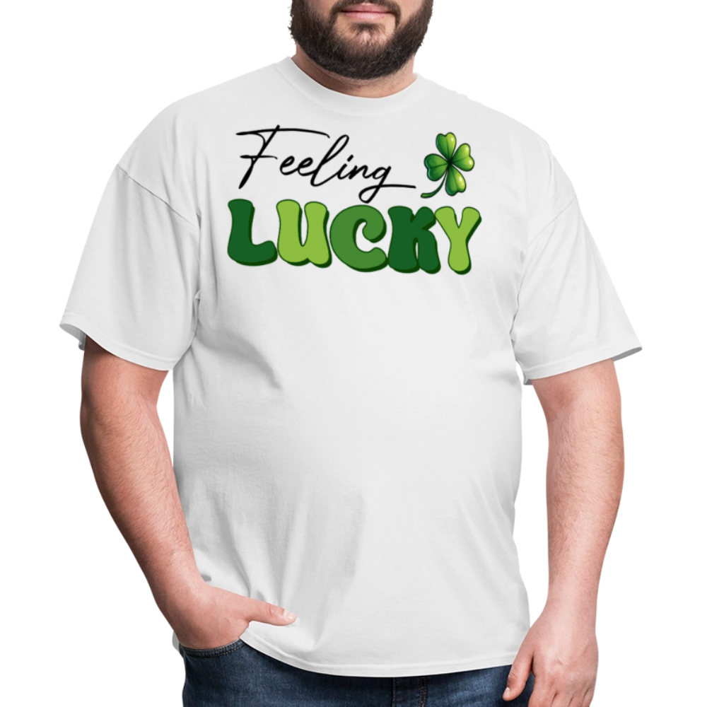 Green Four-leaf Clover Lucky Charm T-shirt - white