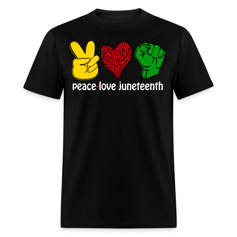 Juneteenth Peace Love African American Pride T-shirt - black